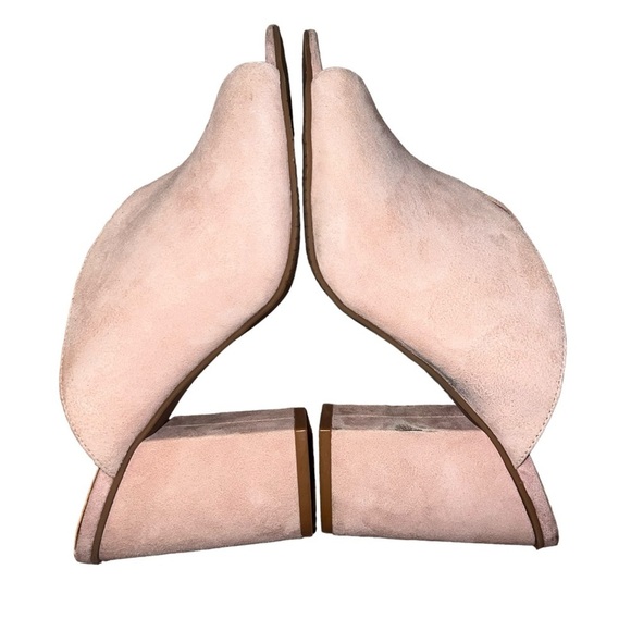{EUC BP Tonya Open Toe Leather Heeled Mules in Blush Size 9.5 Slip-On Block Heel - Picture 5 of 8
